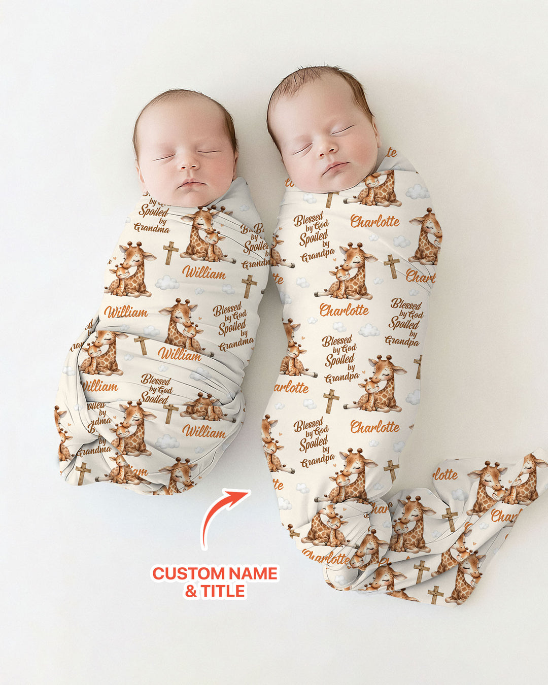 Custom Name Blessed By God Spoiled By Grandma Swaddle Blanket