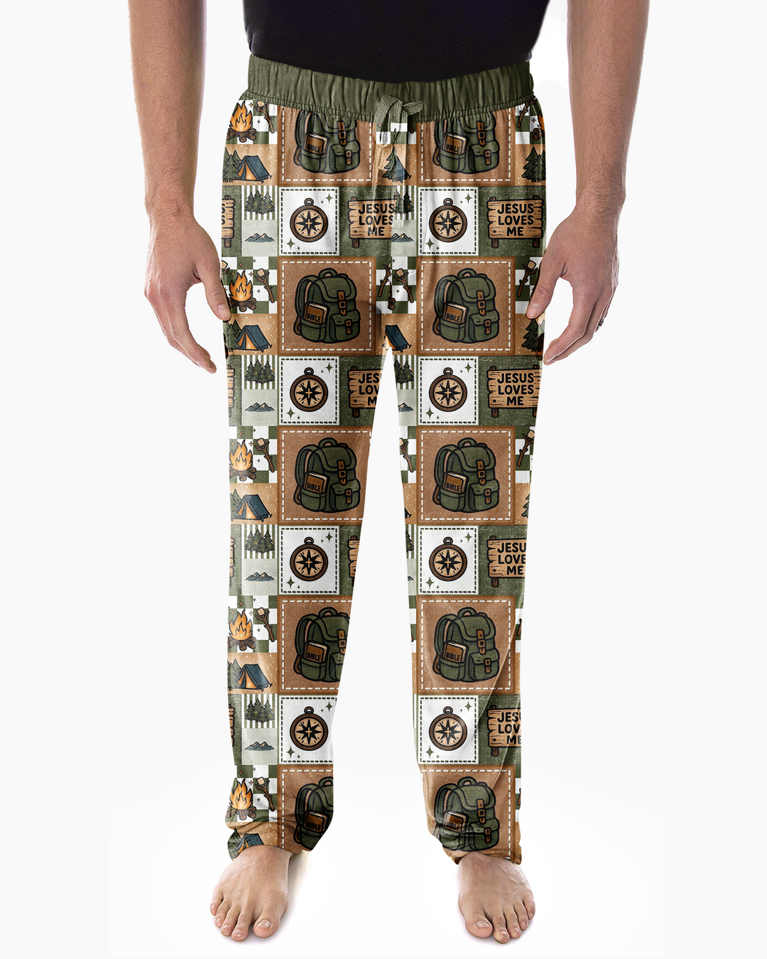 Camping Jesus Loves Me Bamboo Men's Pajama Set