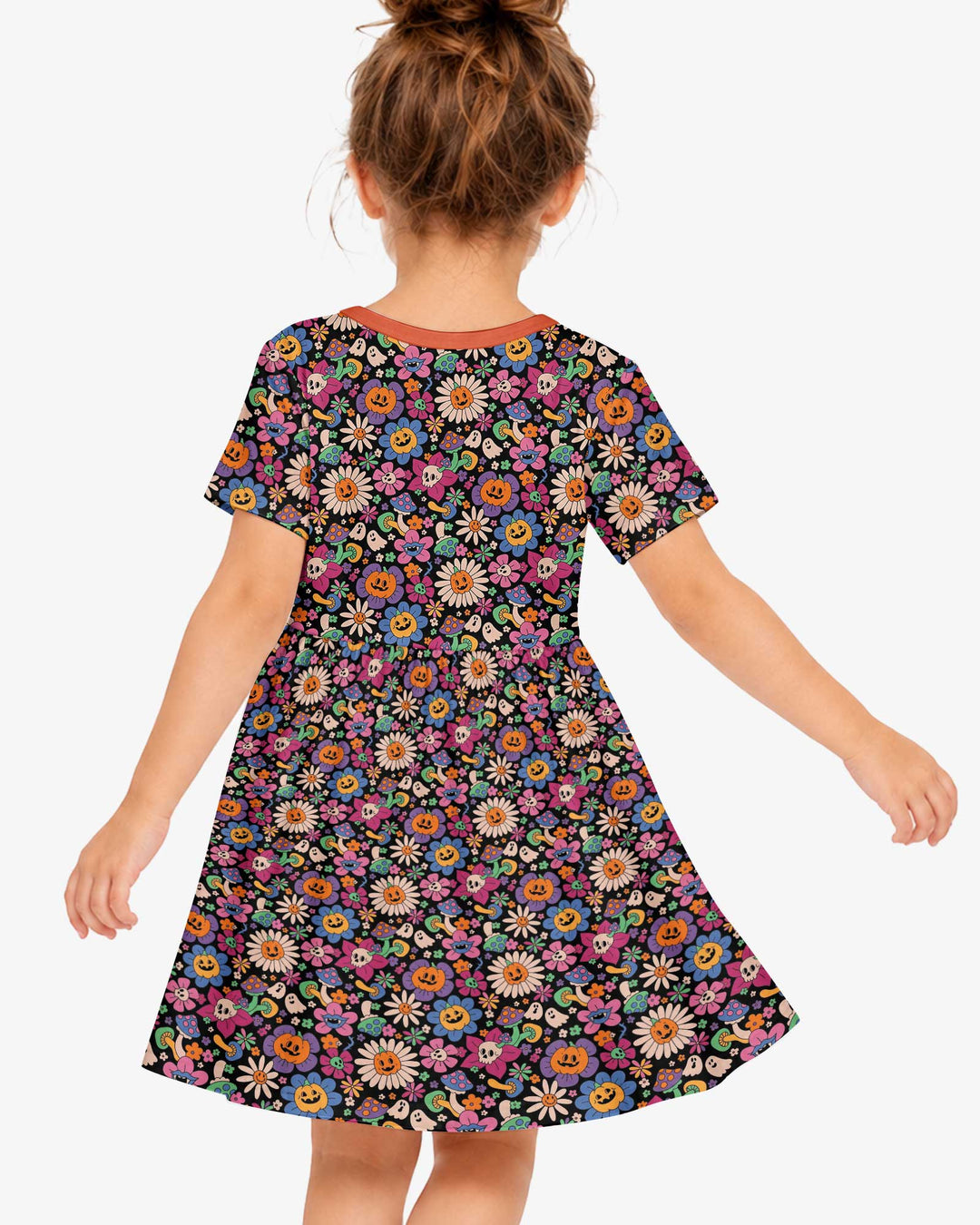 Halloween Flowers Bamboo Twirl Dress