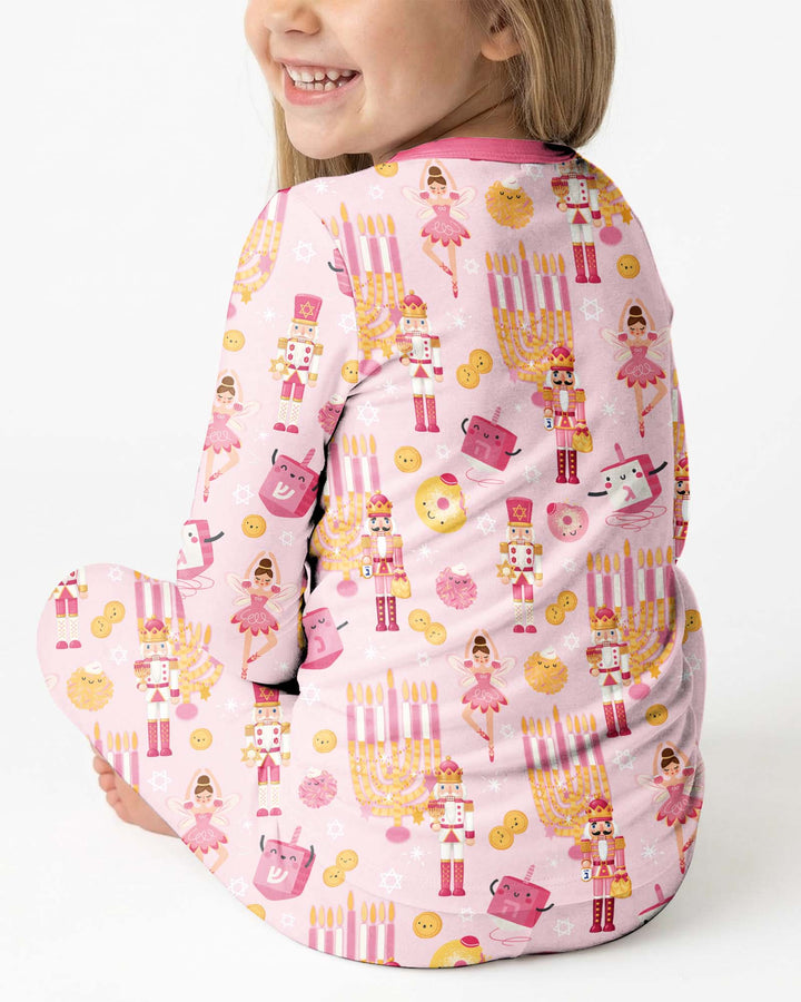Hanukkah Nutcracker King Family Matching Bamboo Two Piece Long Sleeve Pajama Set