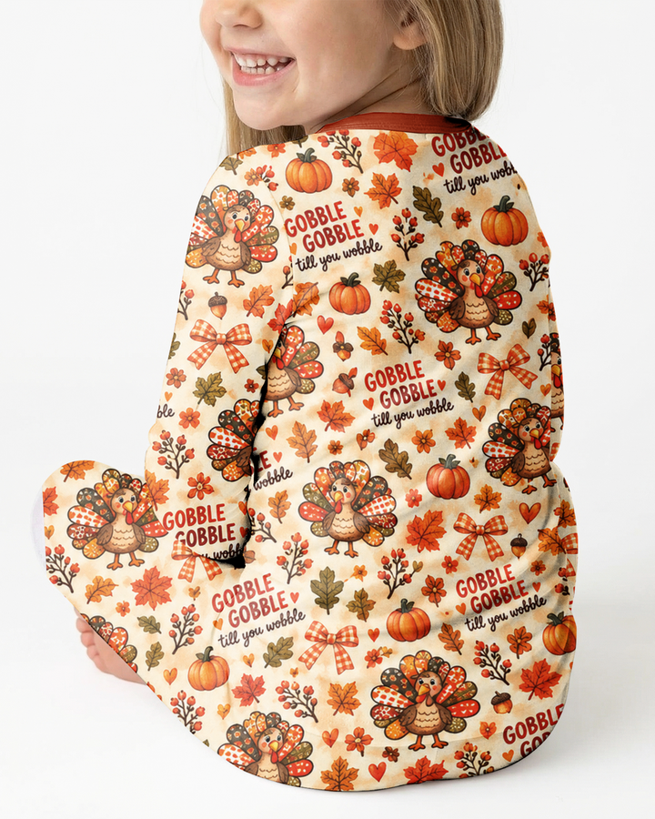 Gobble Gobble Till You Wobble Bamboo Two Piece Long Sleeve Pajama Set