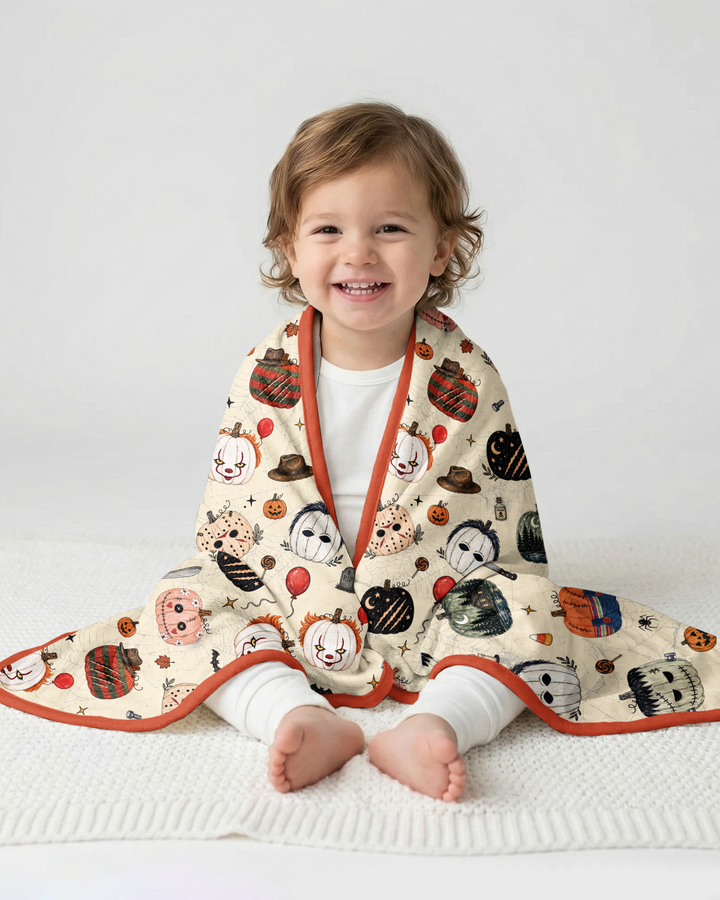 Horror Movie Pumpkins Bamboo Blanket