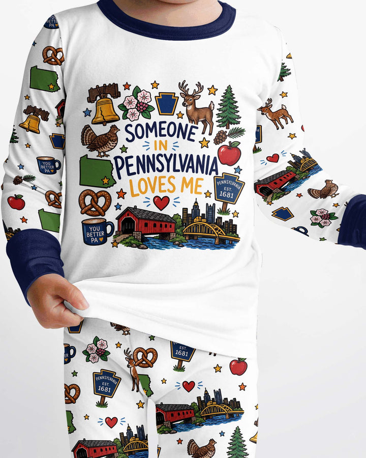 Someone in Pennsylvania Loves Me Bamboo Two Piece Long Sleeve Pajama Set