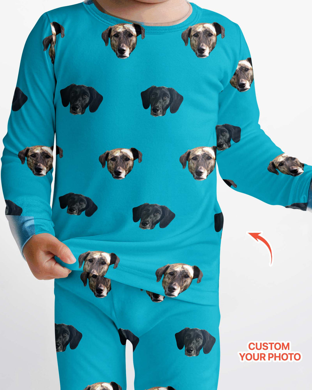 Custom Pet Face Photo Bamboo Two Piece Long Sleeve Pyjamas Set