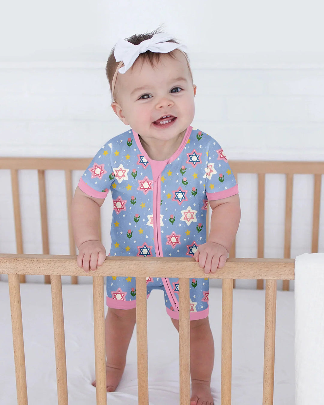 Starry Bloom Blessings Family Matching Bamboo Shorty Zippy