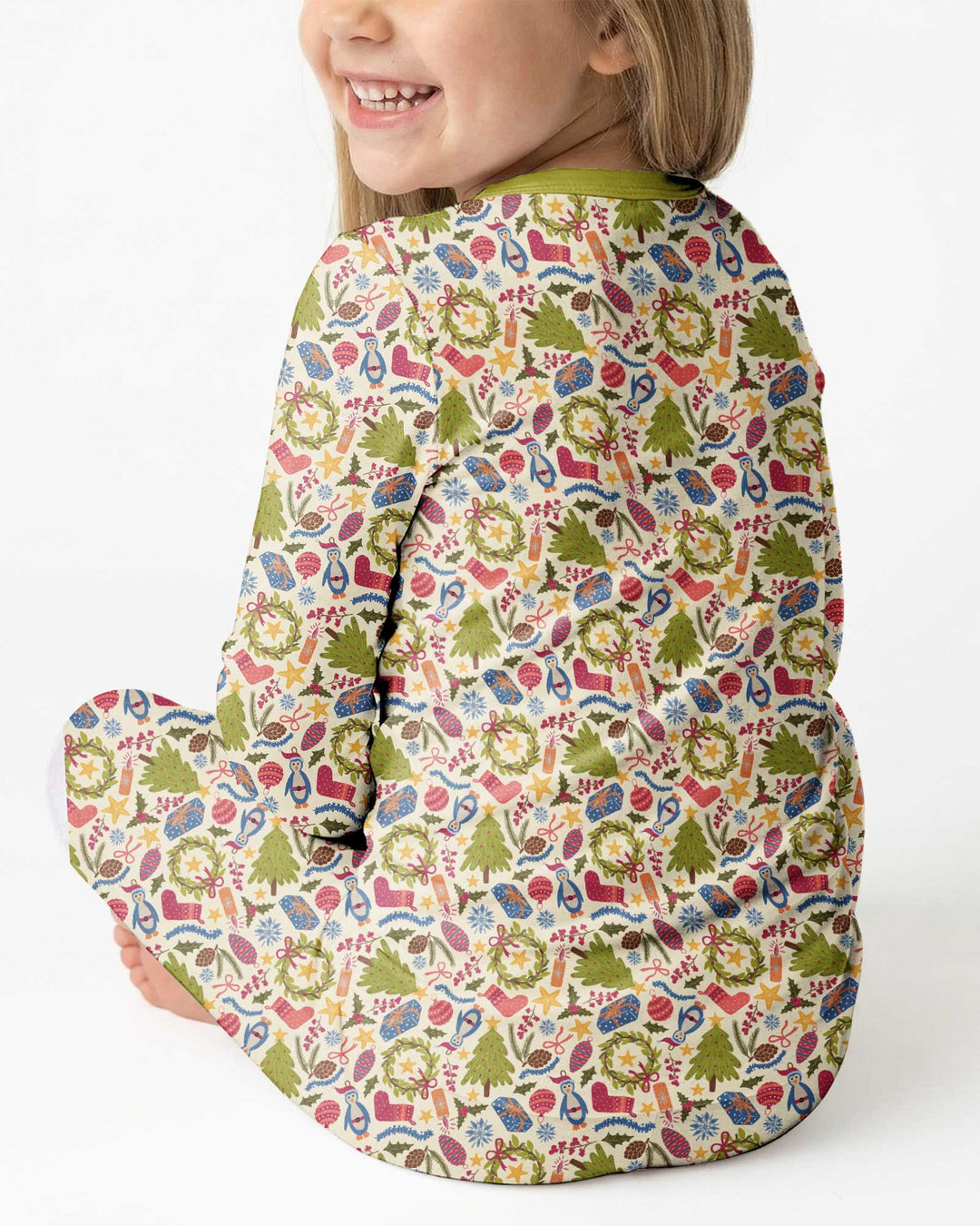 All Over Christmas Fun Bamboo Two Piece Long Sleeve Pajama Set