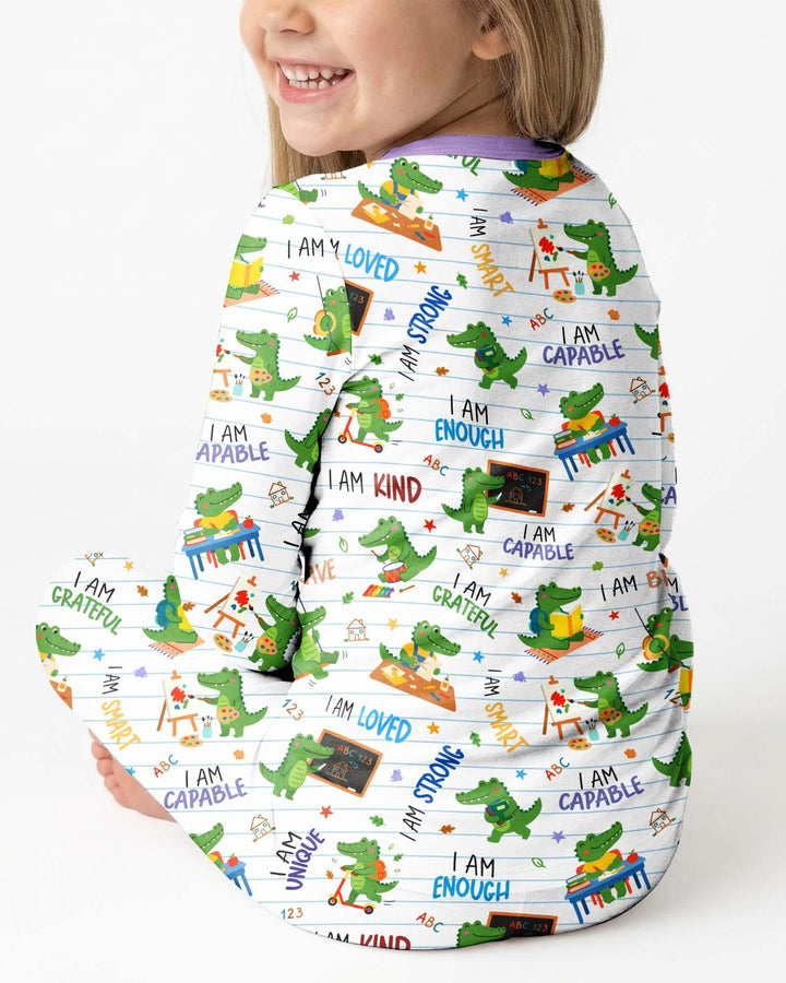 Brave Gator Days Bamboo Two Piece Long Sleeve Pajama Set