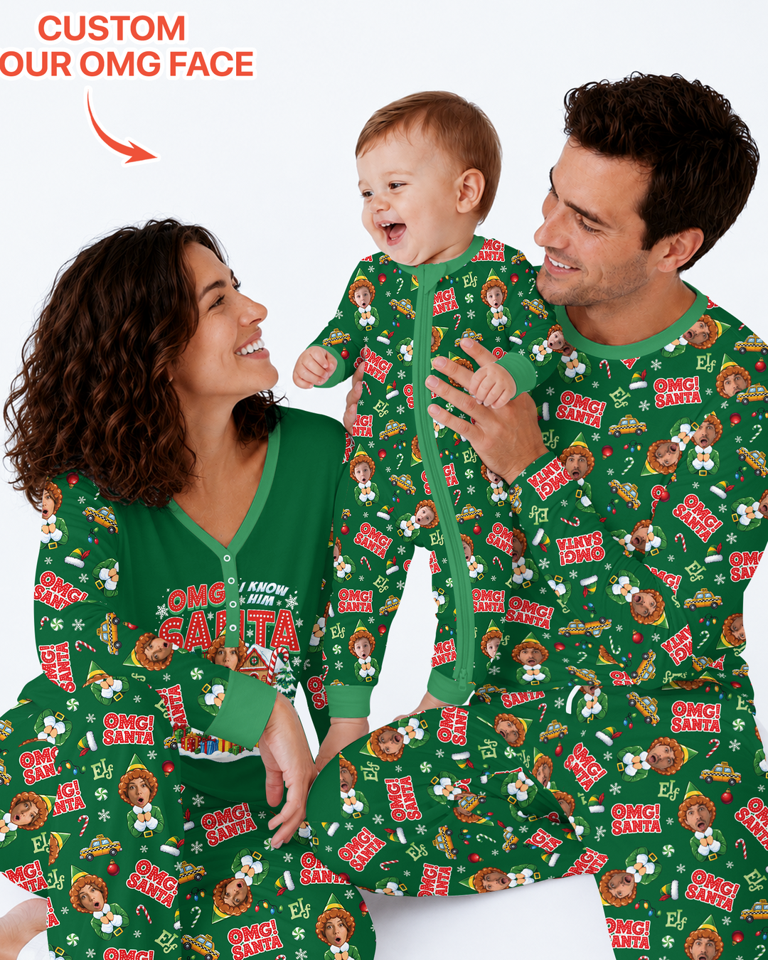 Custom Image OMG Santa Bamboo Men's Pajama Set