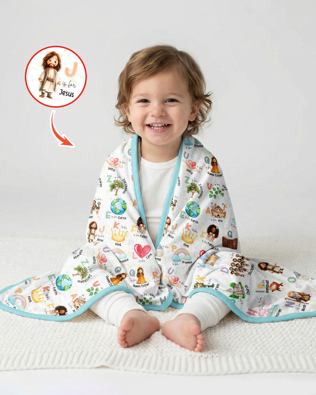 Bible ABC Alphabet Bamboo Blanket