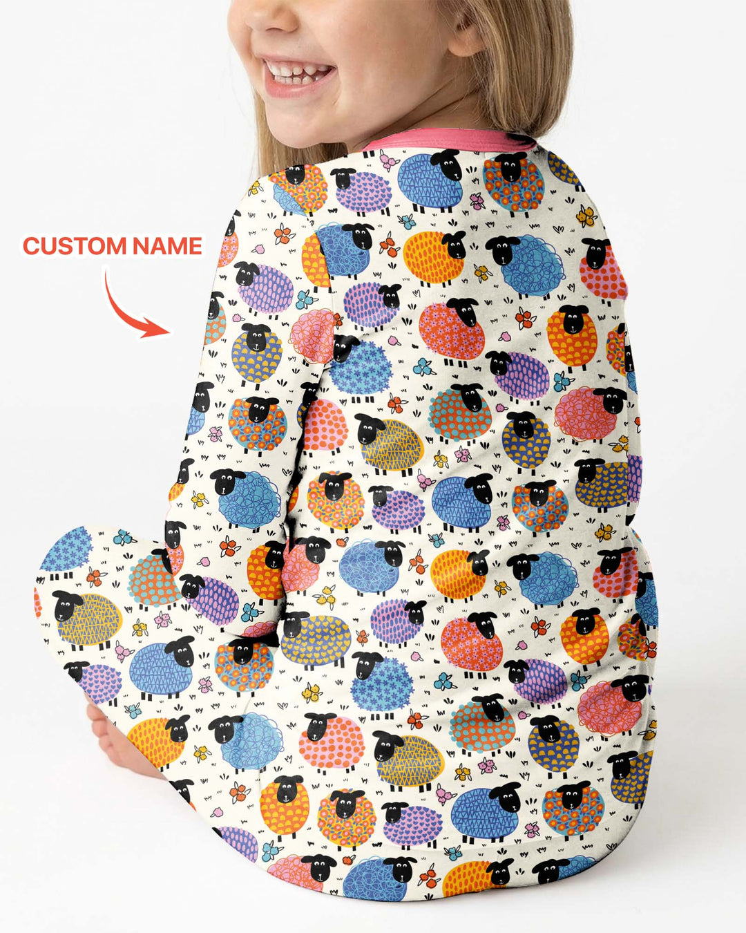 The Lost Sheep Custom Name Bamboo Two Piece Long Sleeve Pajama Set