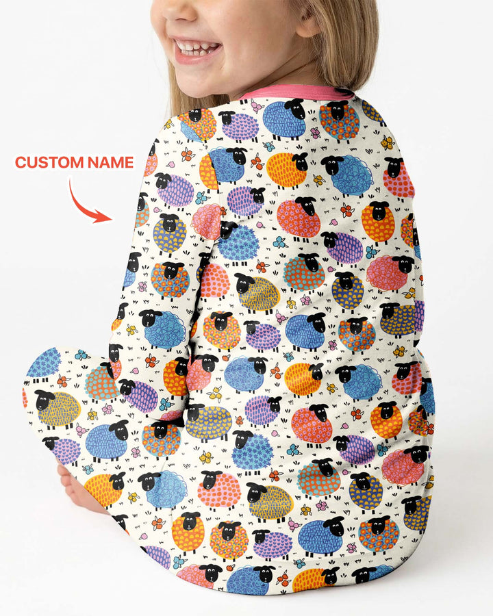 The Lost Sheep Custom Name Bamboo Two Piece Long Sleeve Pajama Set