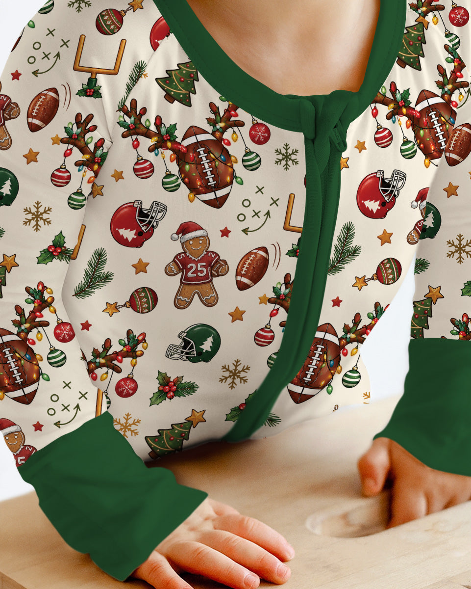 Football Christmas Merry Kickmas Bamboo Convertible Zippy
