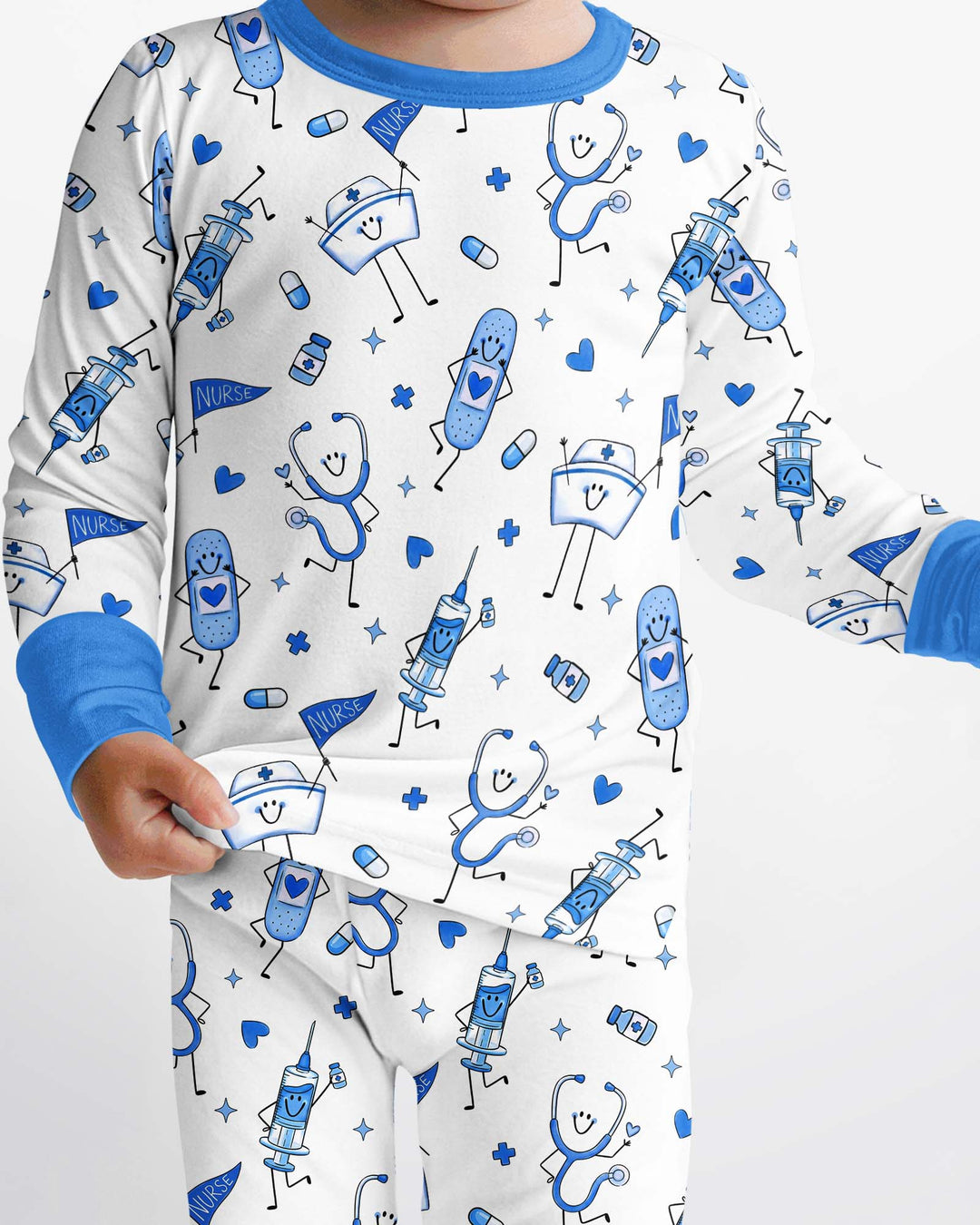 Cute Nurse Crew Bamboo Two Piece Long Sleeve Pajama Set