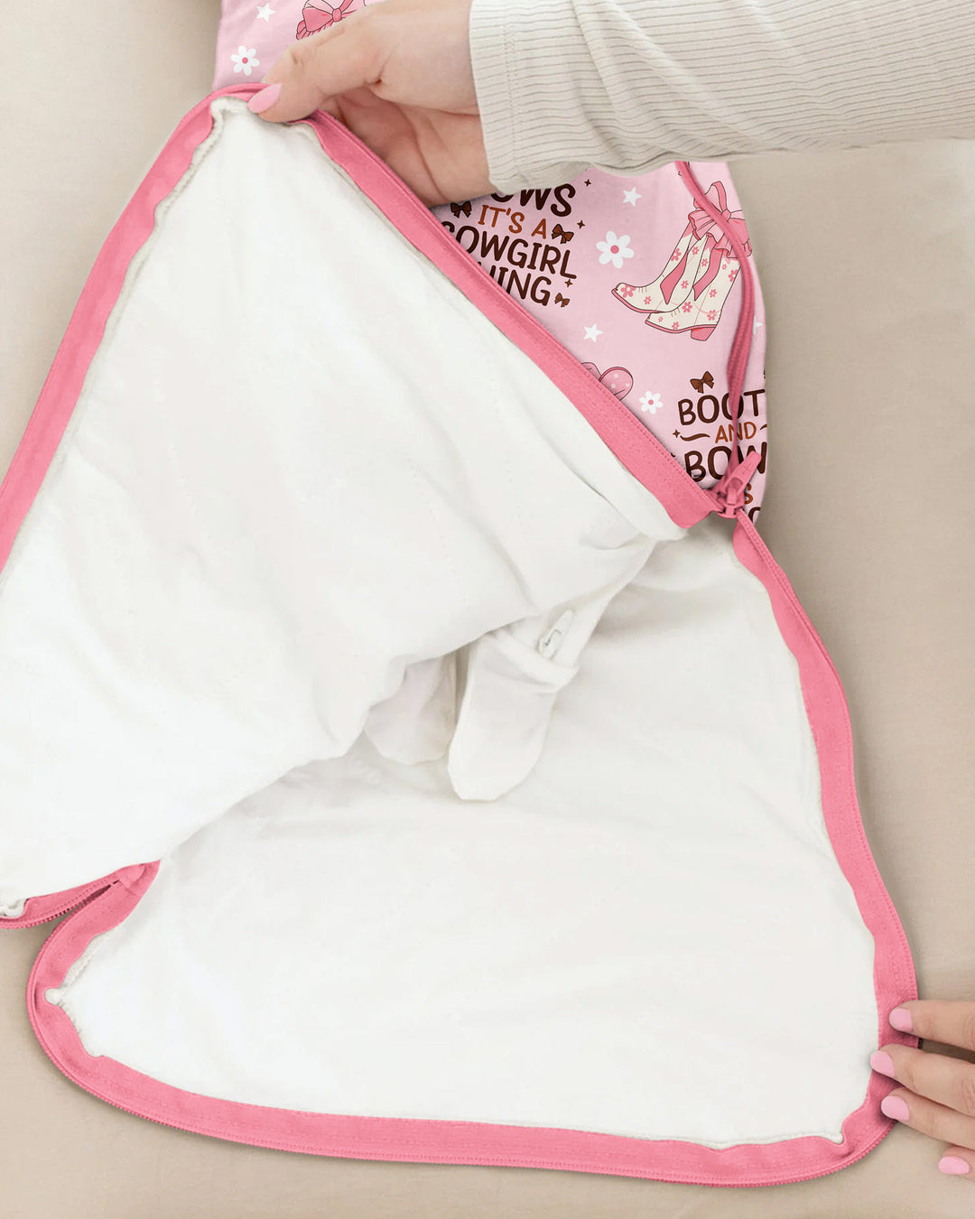 Western Cowgirl Boots And Bows Bamboo Sleep Bag
