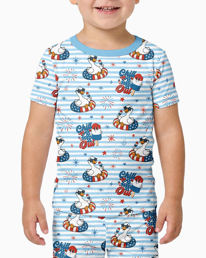 Chill the Fourth Out Bamboo Two Piece Short Sleeve Pajama Set