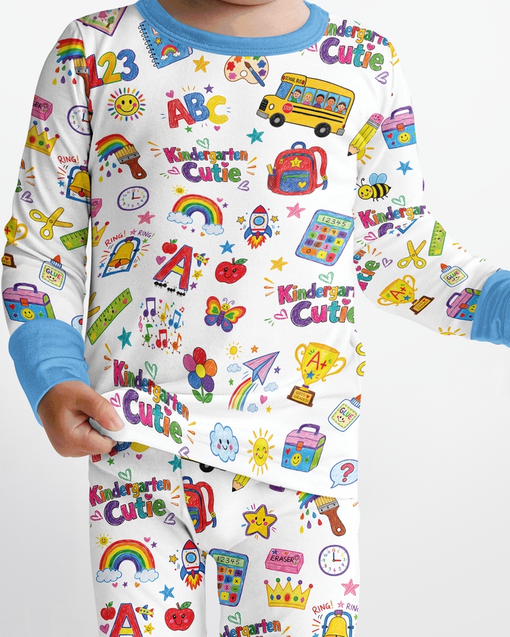 Kindergarten Cutie Bamboo Two Piece Long Sleeve Pajama Set