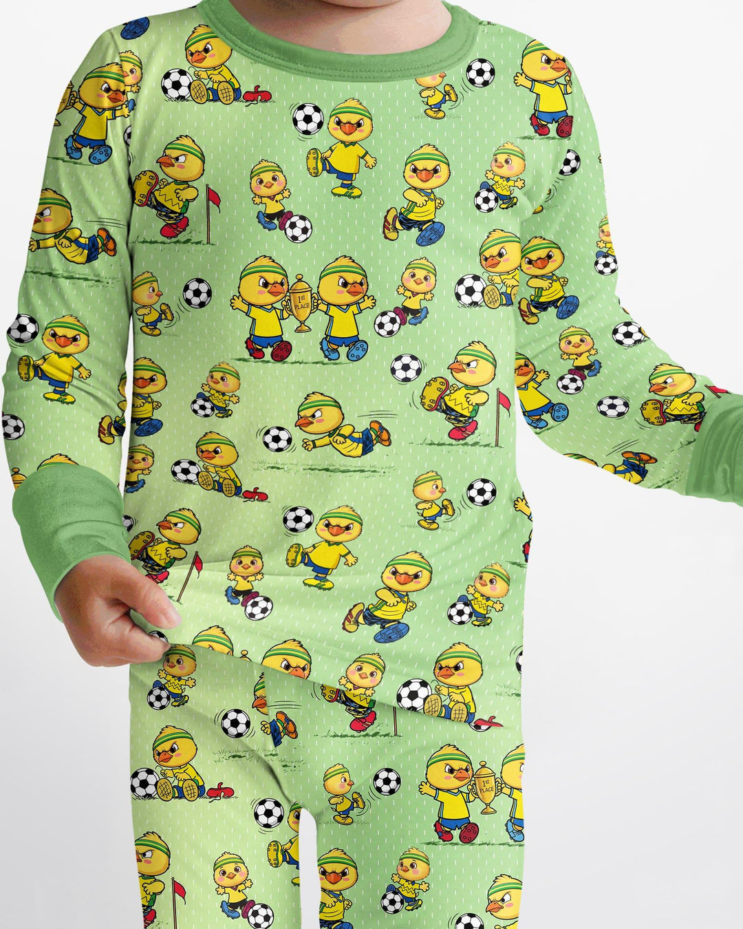 Brasil Soccer Fan Family Matching Bamboo Two Piece Long Sleeve Pajama Set