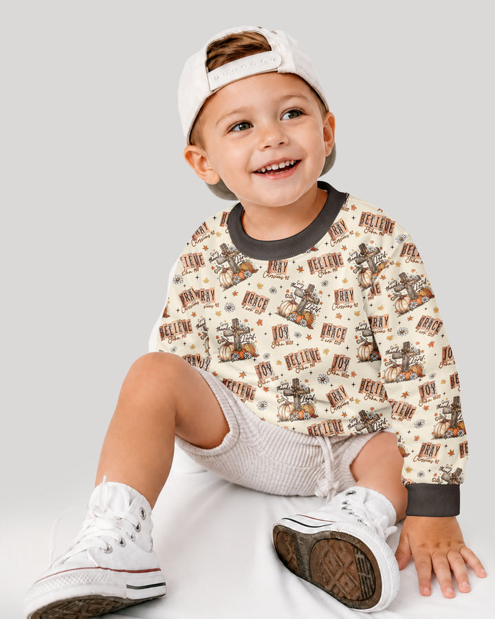 Floral Fall Give Thanks To The Lord Bamboo Crewneck Sweatshirt