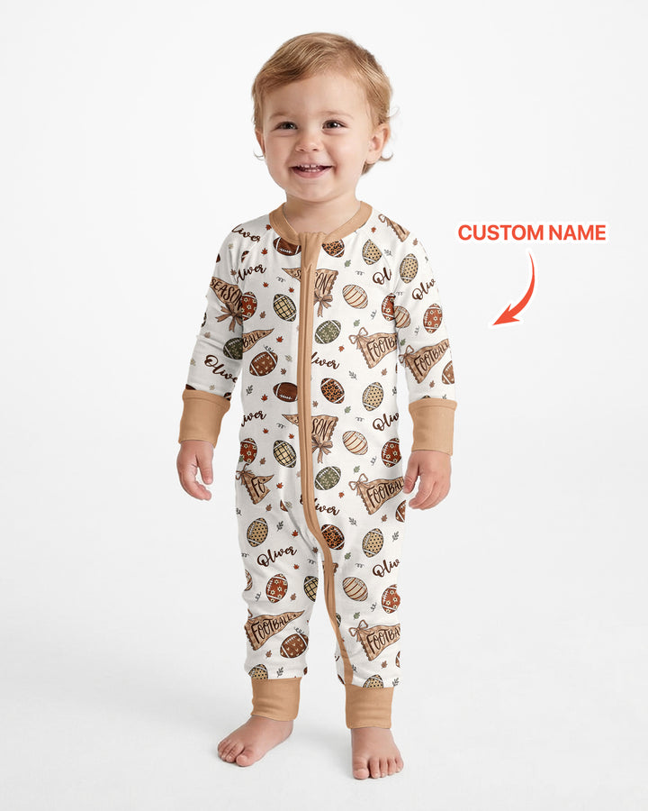 Custom Name Football Fall Season Bamboo Convertible Zippy