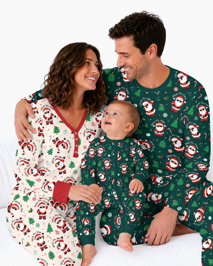 Santa's Christmas Dance Party Bamboo Women Pajama Set