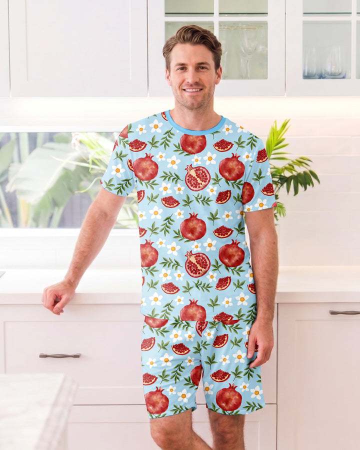 Pomegranate Garden Joy Family Matching Bamboo Men Short Sleeve Short Pajama Set