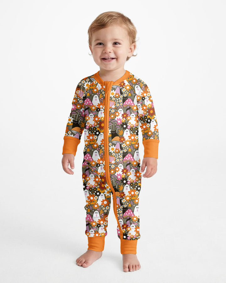 Retro Ghost Mushroom Floral Halloween Bamboo Convertible Zippy