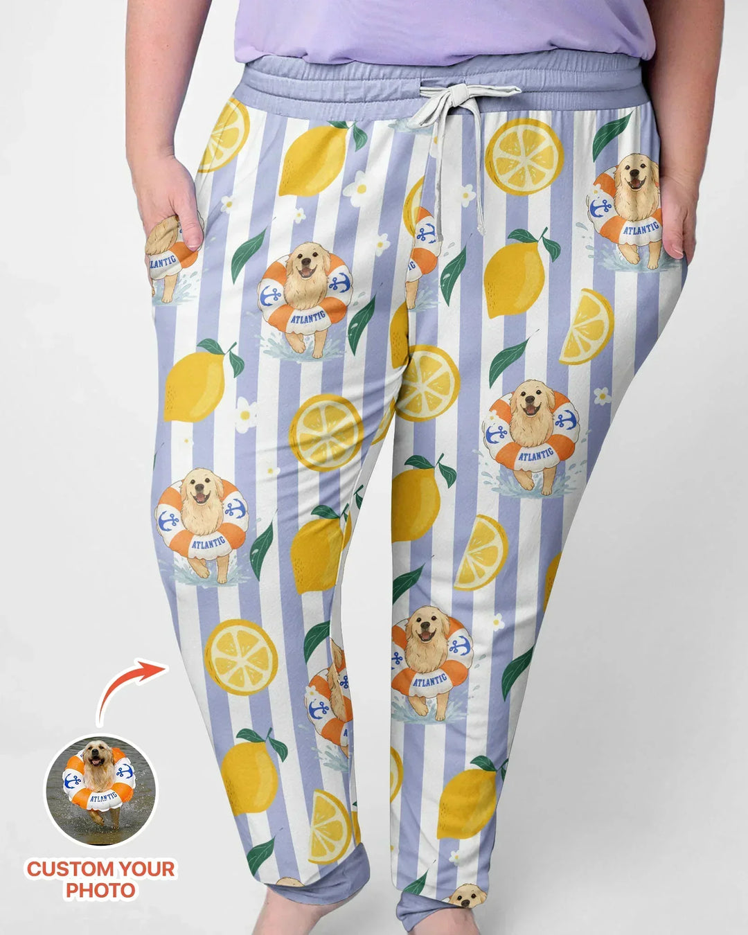 Custom Image Summer Lemon Bamboo Women Pajama Set