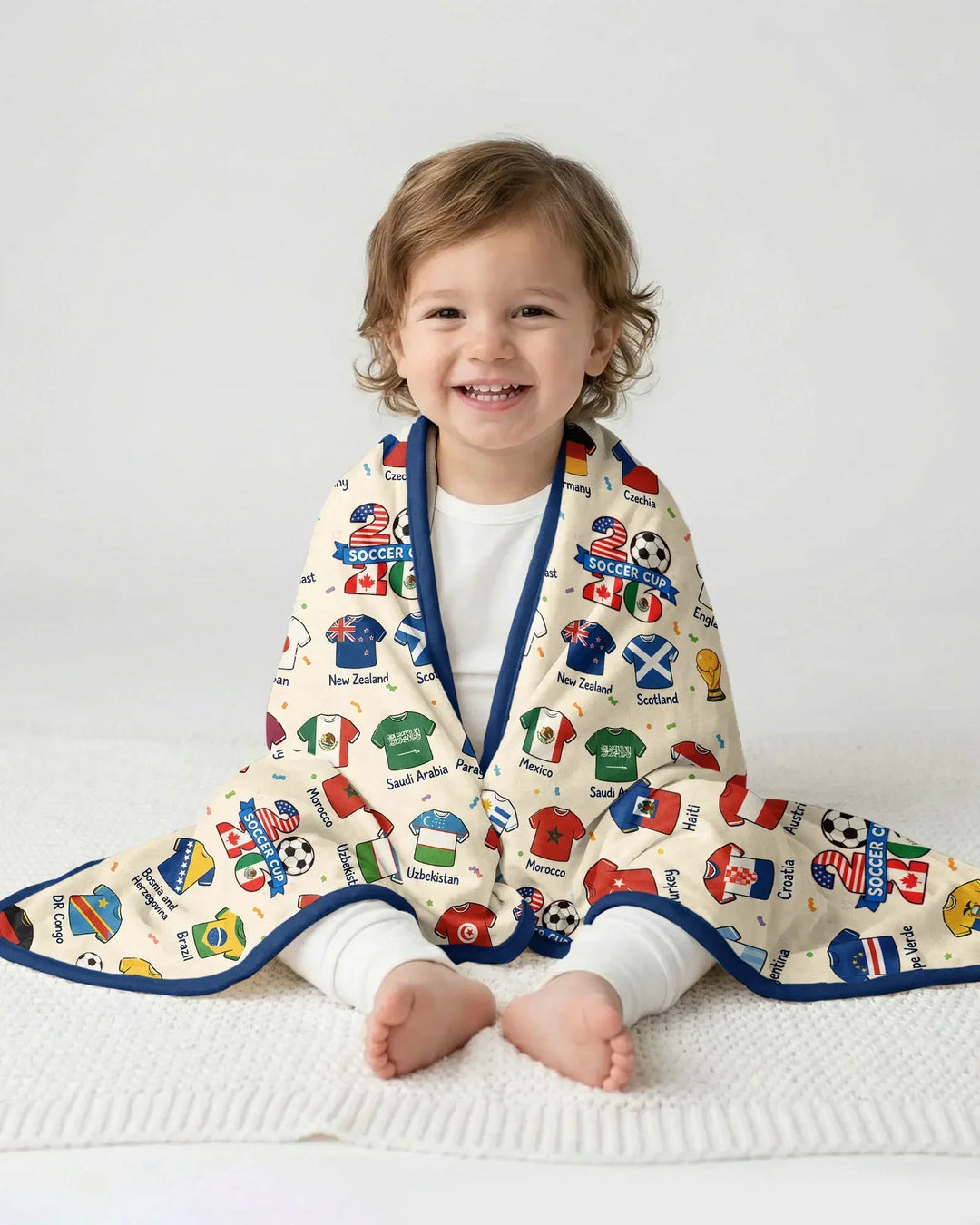 2026 Soccer World Jersey Flag Bamboo Blanket