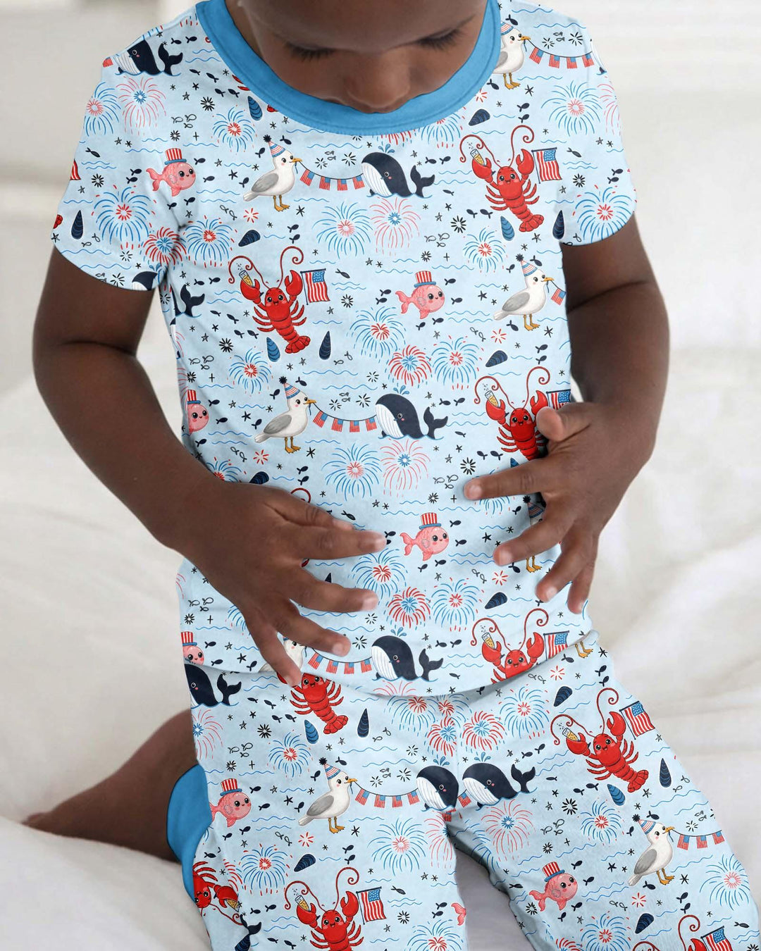 Celebrate 4th of July Family Matching Bamboo Two Piece Short Sleeve Pajama Set