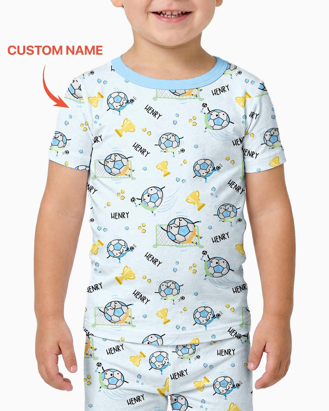 Custom Name Soccer Dad Team Matching Bamboo Two Piece Short Sleeve Pajama Set