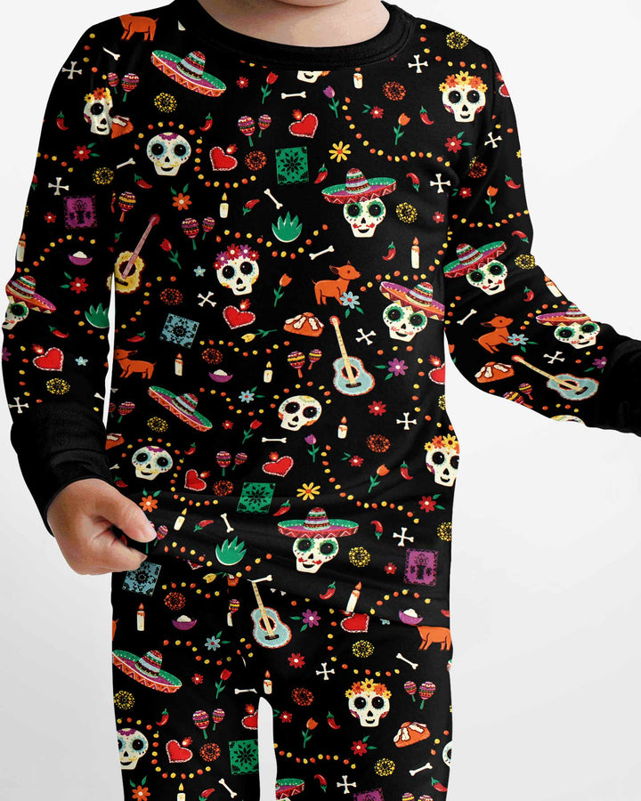 Day of the Dead Bamboo Two Piece Long Sleeve Pajama Set