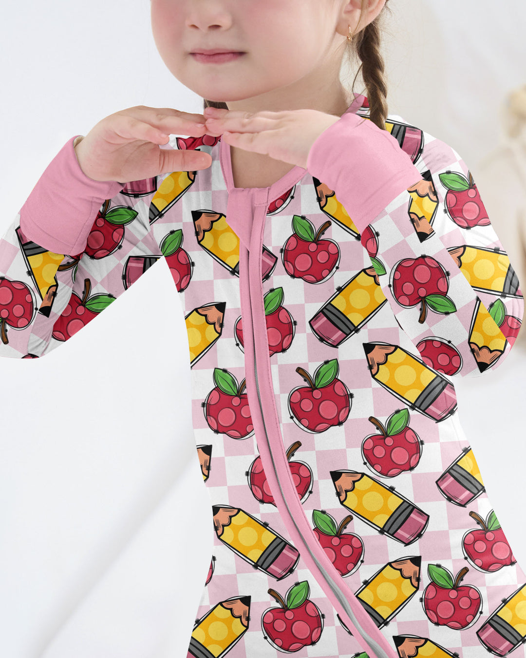 Checkered Apple Scribbles Bamboo Convertible Zippy