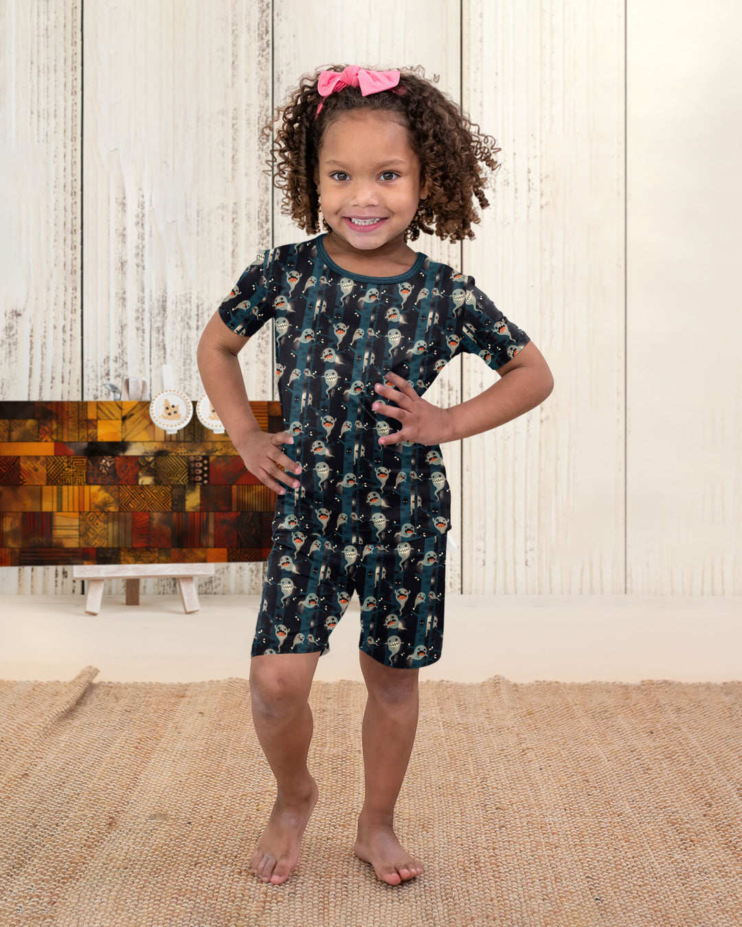 Scared yet Bamboo Two Piece Short Sleeve Shorts Pajama Set
