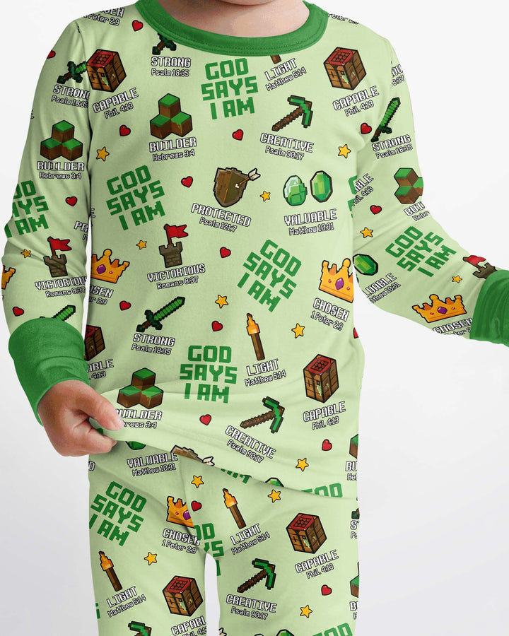 Template Bamboo Two Piece Long Sleeve Pyjamas Set