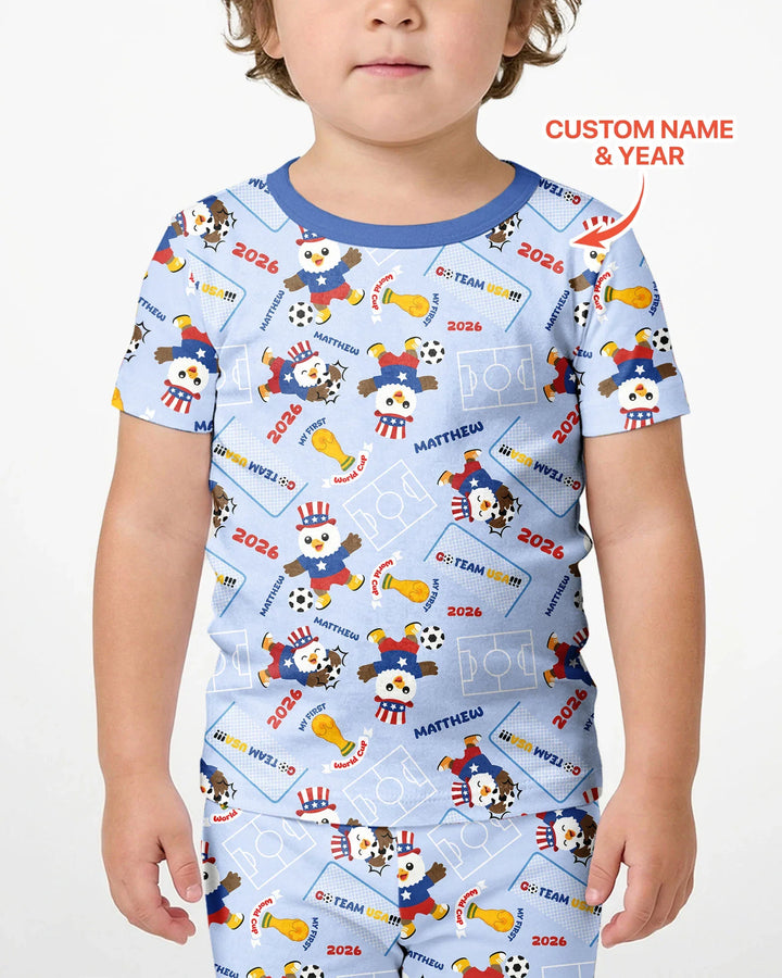My First World Cup Bamboo Two Piece Short Sleeve Shorts Pajama Set