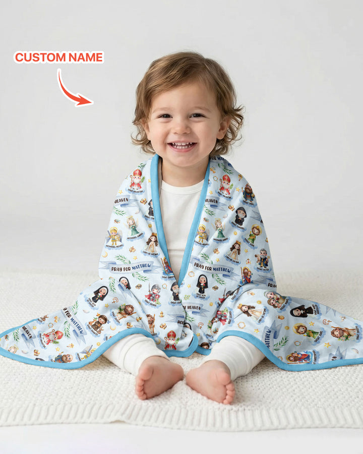 Holy Saints of Heaven Custom Name Bamboo Blanket