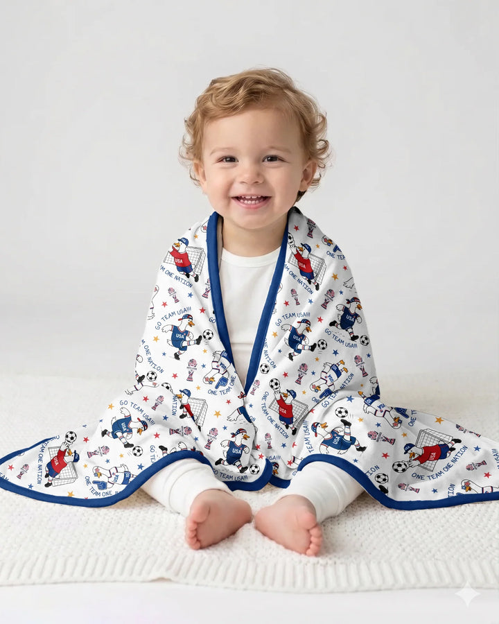 USA Soccer Goose Family Matching Bamboo Blanket