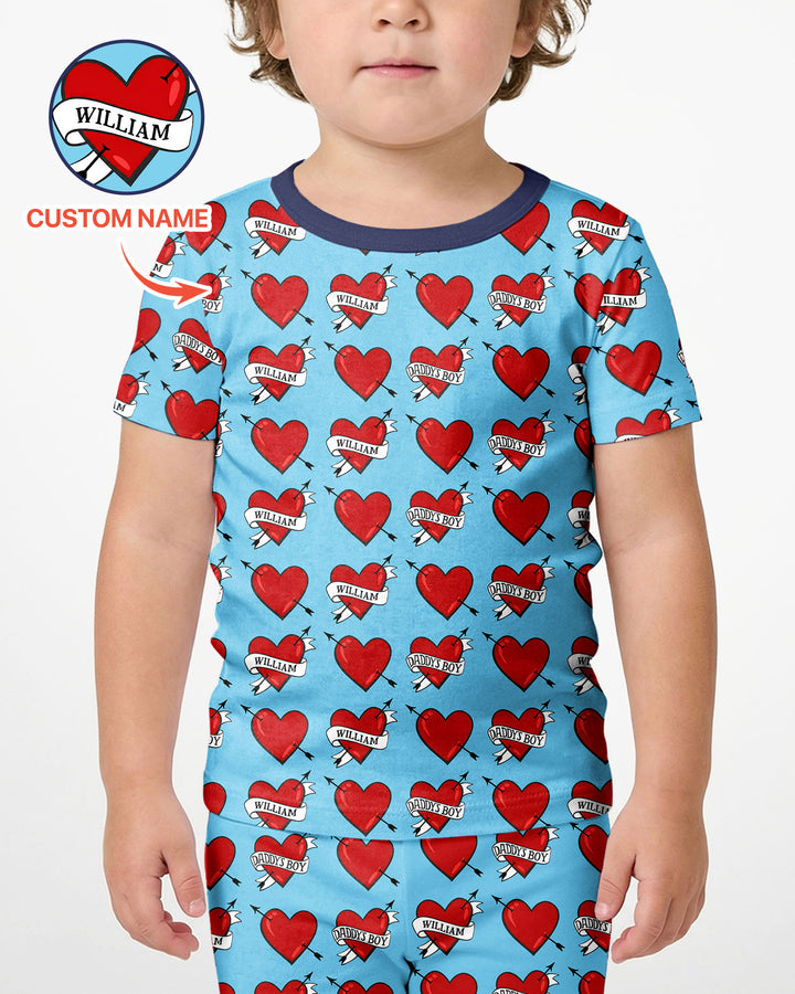 Dad's Kids Bamboo Two Piece Short Sleeve Shorts Pajama Set