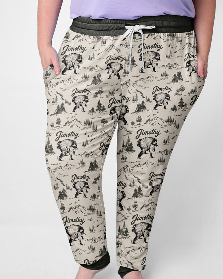Vintage Jimothy Racoon Family Matching Bamboo Women Pajama Set