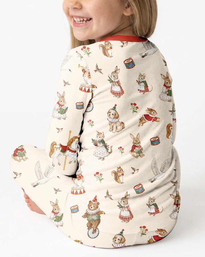 Winter & Vintage Bamboo Two Piece Long Sleeve Pajama Set