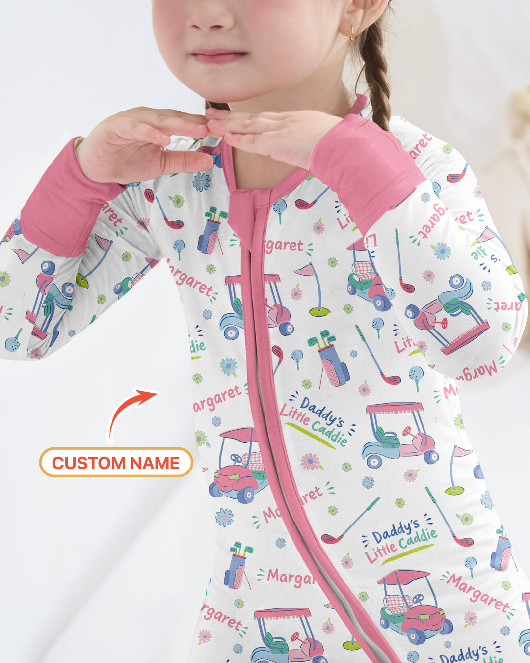 Daddy's Little Caddie Custom Name Bamboo Convertible Zippy