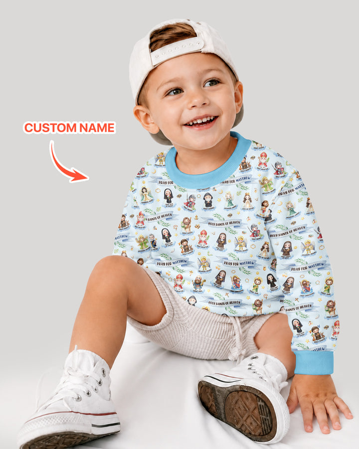 Holy Saints of Heaven Custom Name Bamboo Crewneck Sweatshirt
