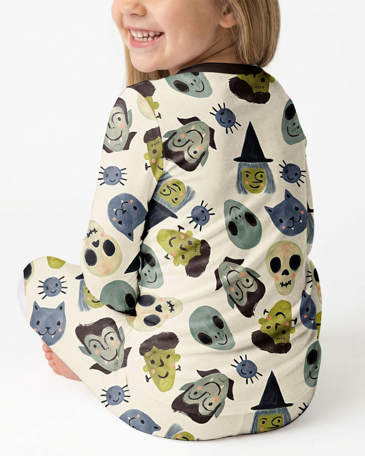 Halloween Face Bamboo Two Piece Long Sleeve Pyjamas Set
