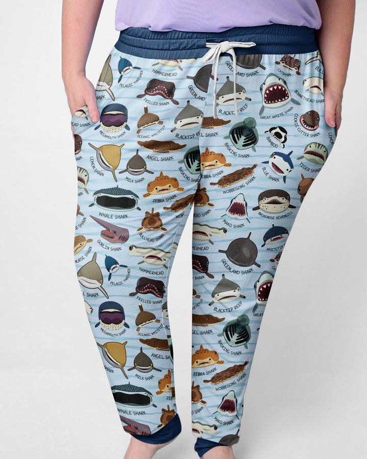 Shark Faces Bamboo Women Pajama Set