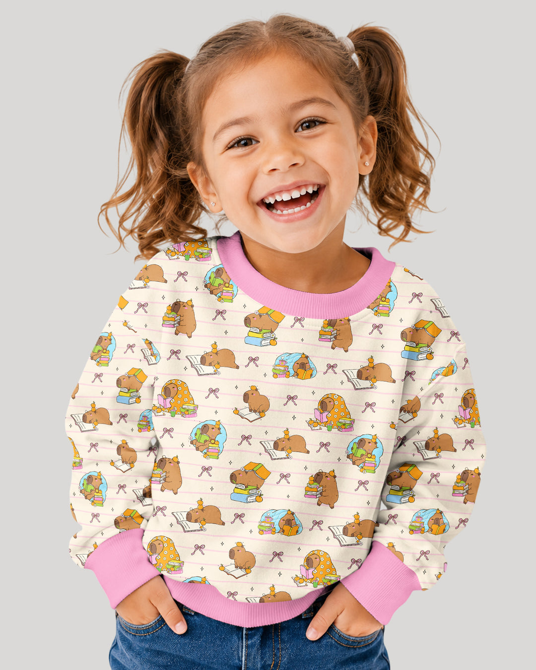 Sweet Study Capy Bamboo Crewneck Sweatshirt