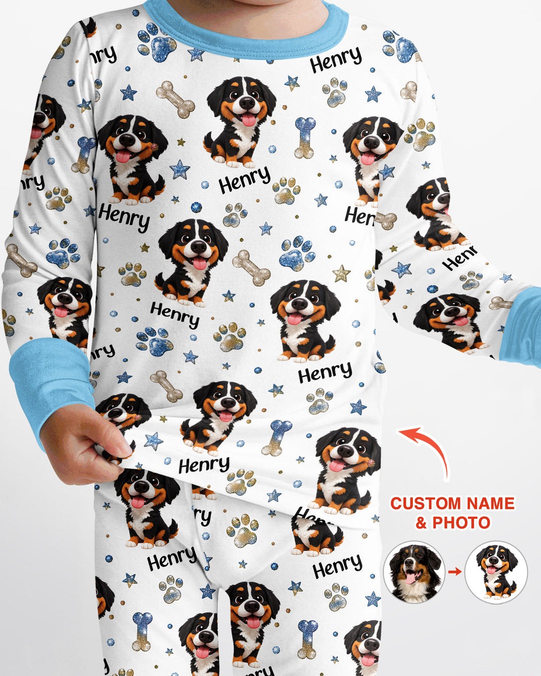Little Cute Dogs Bamboo Two Piece Long Sleeve Pajama Set