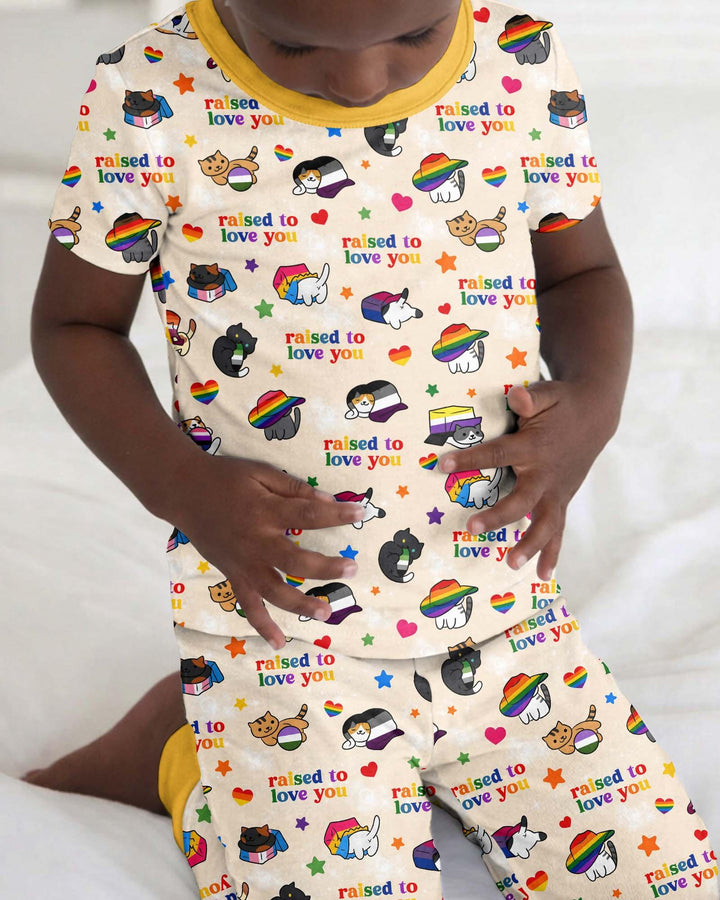Rainbow Paws Family Matching Bamboo Two Piece Short Sleeve Pajama Set