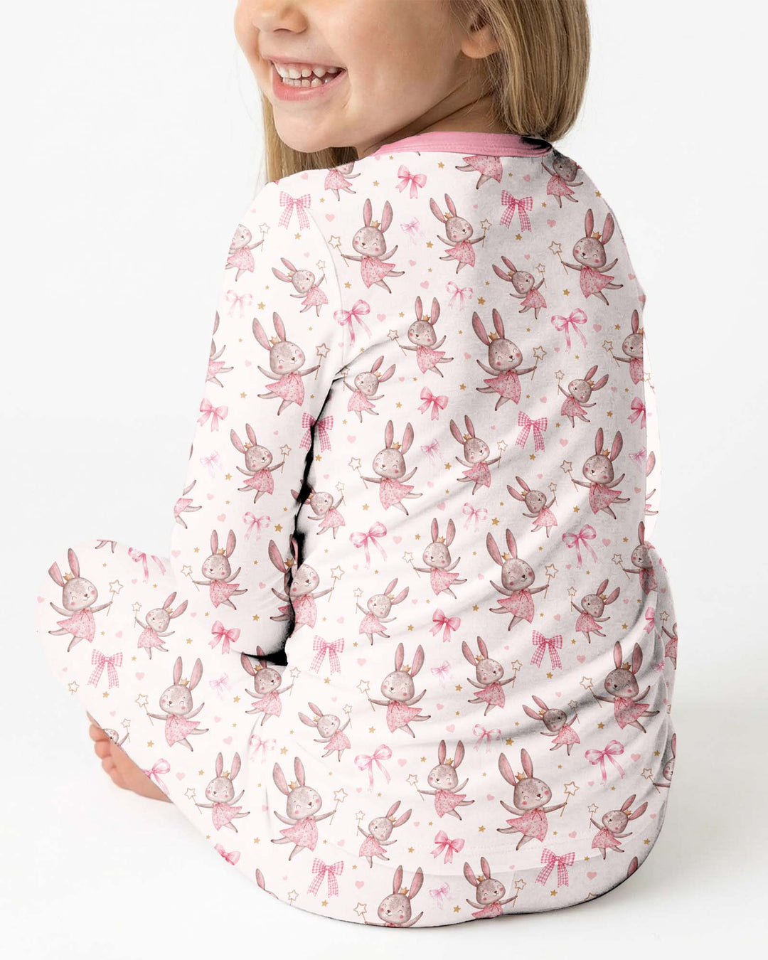 Bunny Wishes Sister Matching Bamboo Two Piece Long Sleeve Pajama Set