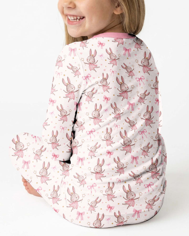 Bunny Wishes Sister Matching Bamboo Two Piece Long Sleeve Pajama Set