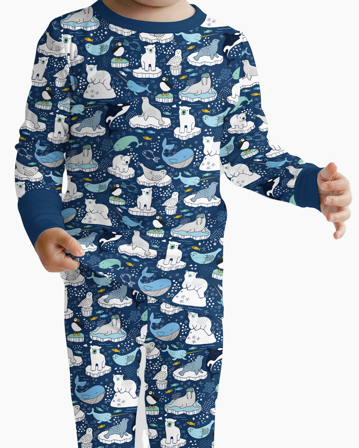 Animal Icebergs Bamboo Two Piece Long Sleeve Pajama Set